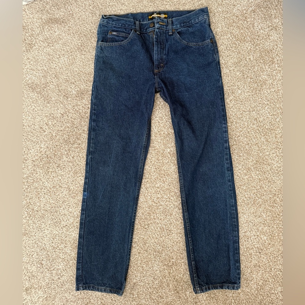 Lee dark wash, straight leg, regular fit jeans